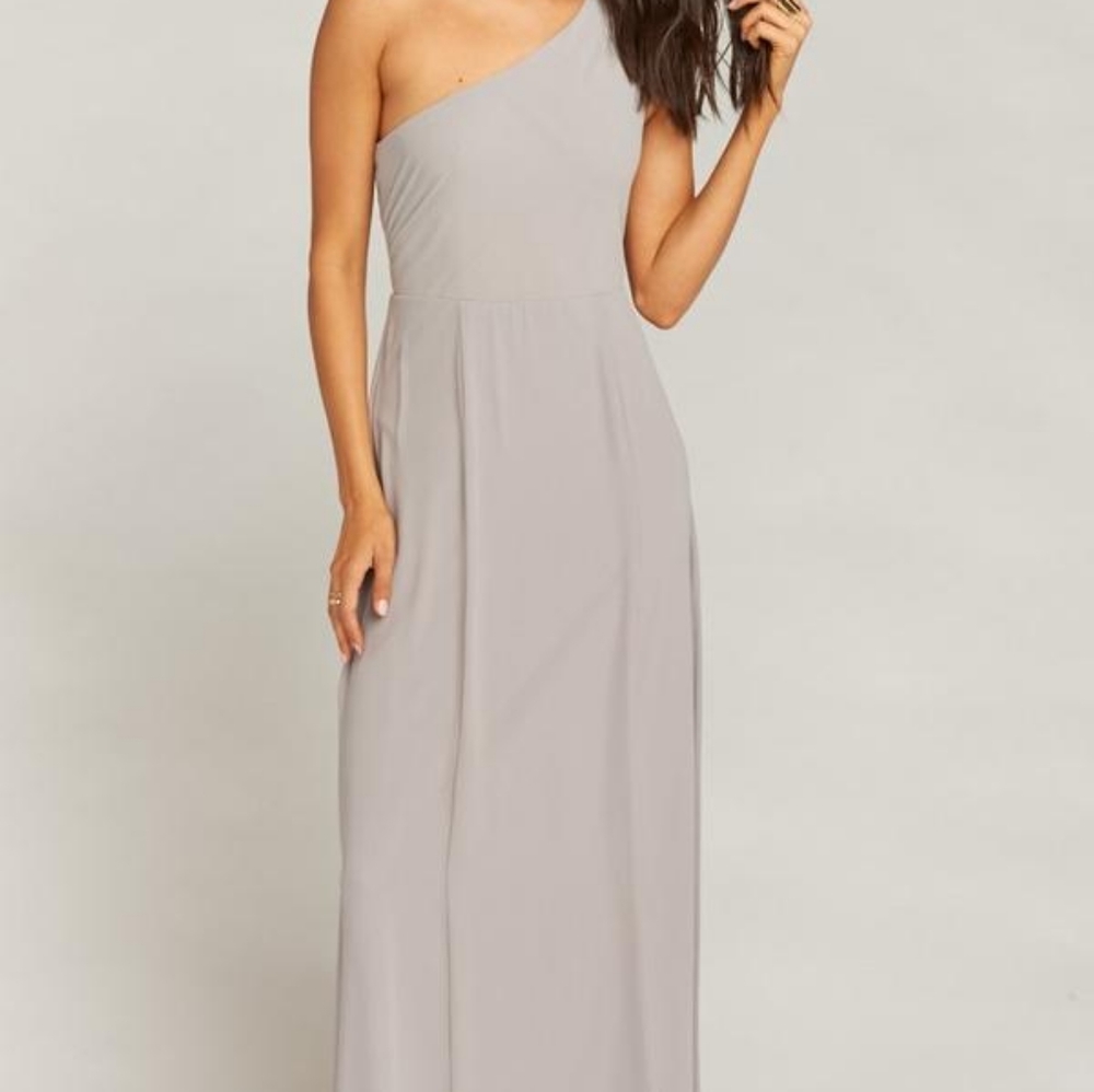 🫶 NWT One-Shoulder Dress, Show Me Your MuMu – Dove Gray